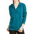 thumbnail image 2 of Women's Zip Up Cotton Light Hoodie Jacket (L, Peacock), 2 of 4
