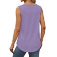 thumbnail image 6 of Admvng Tops for Women Trendy Summer Large Solid V-Neck Loose Casual Button Tank Top S-5XL, 6 of 8