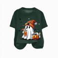 thumbnail image 4 of TOWED22 Women Fall Halloween Shirt Novelty Spooky Coffee Print Graphic Tees Pumpkin Thanksgiving Tops(Dark Green,XXL), 4 of 4