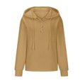 thumbnail image 6 of Womens Long Sleeve T Shirts Button Up Shirt Casual Loose Solid Color Long Sleeved Round Neck Hooded Sweatshirt, 6 of 6