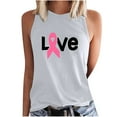 thumbnail image 1 of Pisexur T-Shirt pour Femmes contre le Cancer du Sein Sans Manches à Col Rond, Lutte contre le Ruban Rose, Sensibilisation au Cancer du Sein, Débardeur Dos Nageur, 1 of 5