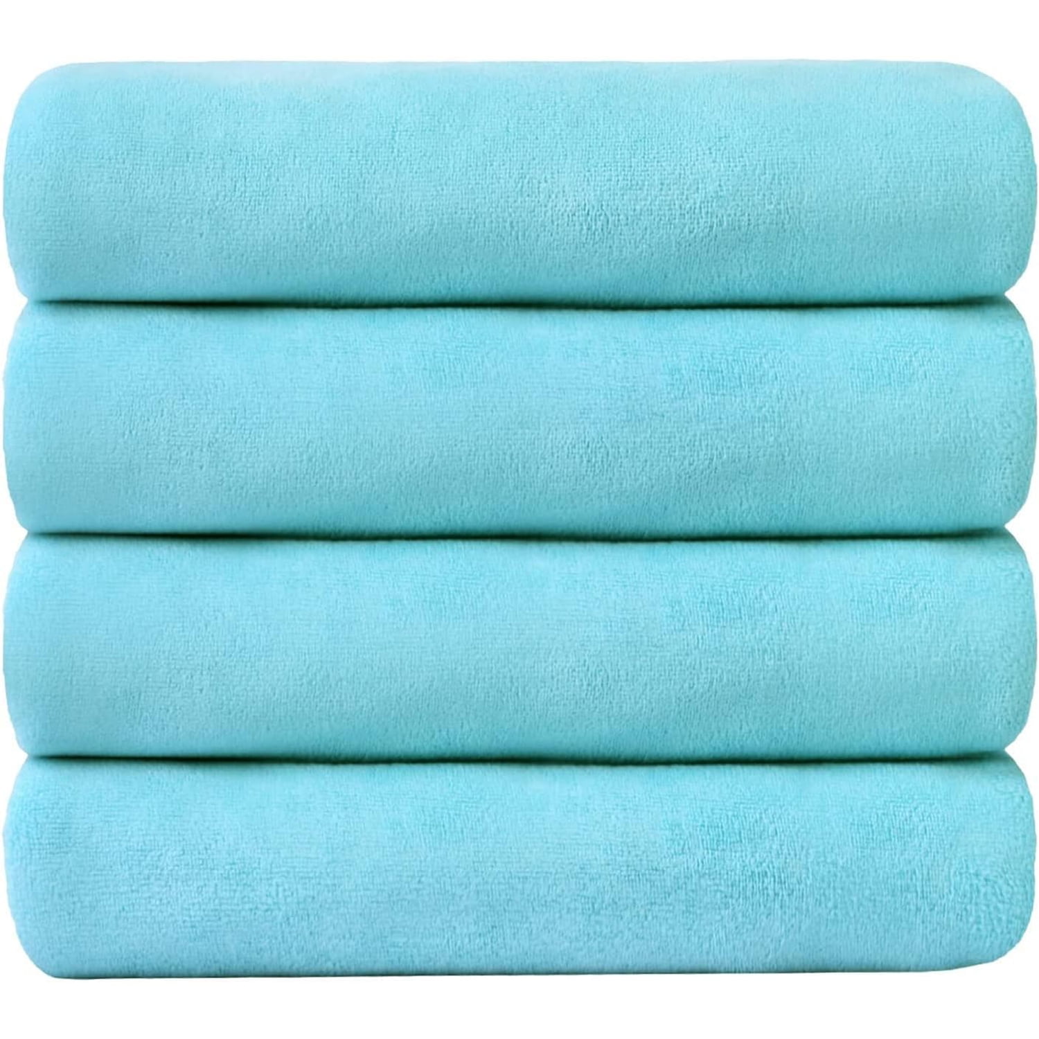 JML Microfiber Bath Towels, Bath Towel Sets 4 Pack(27" x 55") - Extra Absorbent, Fast Drying, Multipurpose for Bath, Swimming, Fitness, Sports, Yoga, Aquamarine