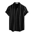 thumbnail image 4 of Camisa VATPAVE vintage a rayas de manga corta negra XL, 4 of 6