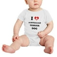 thumbnail image 2 of I Heart Australian Terrier Dog Funny Cute Baby Bodysuit Romper (White, 18-24 Months), 2 of 5