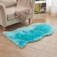 thumbnail image 3 of Riforla Rug Beige Area Rugs Sheepskin Rug Fuzzy Soft Ft Rugs Machine Washable Shag Rug Nursery Throw Rugs for Bed Living Kids Room Carpet Blue A, 3 of 3