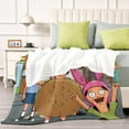 thumbnail image 4 of Cartoon anime Bob's Burgers themed printed plush blanket, suitable for sofa bedroom office and camping, suitable for all seasons 60''*50'', 4 of 6