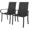 thumbnail image 1 of CoSoTower 2 Piece PE Rattan Patio Dining Chairs with Steel Frame, for Garden, Backyard, Pool Side, Porch, Black, 1 of 7