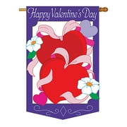 Hearts Spring - Seasonal Applique Decorative Vertical House Flag