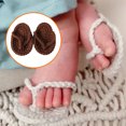 thumbnail image 1 of Photography Props Baby Crochet Slippers Washable Newborn Shoes Cute Manual Knitted Shoe Infant Accessories Shooting Photo Coffee Color, 1 of 6