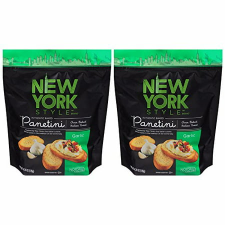 New York Style Garlic Panetini - Oven Baked Italian Toast - 4.75 ounce (Pack of