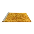 thumbnail image 2 of Ahgly Company Machine Washable Indoor Square Abstract Yellow Modern Area Rugs, 5' Square, 2 of 4