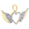 thumbnail image 2 of 10K Yellow Gold Ladies Round Diamond Wing Heart Fancy Pendant Pave Charm 1/4 CT., 2 of 6