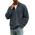 thumbnail image 3 of Thousandth Men's Half Zip Shirts Trendy Corduroy Pullover Tops Casual Long Sleeve with Kangaroo Pocket Everyday Sportswear, 3 of 8