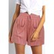 thumbnail image 2 of Pantalones cortos casuales para mujer, cintura elástica con cordón, 2 bolsillos delanteros grandes, pantalones cortos sueltos de verano con patrón liso, 2 of 6