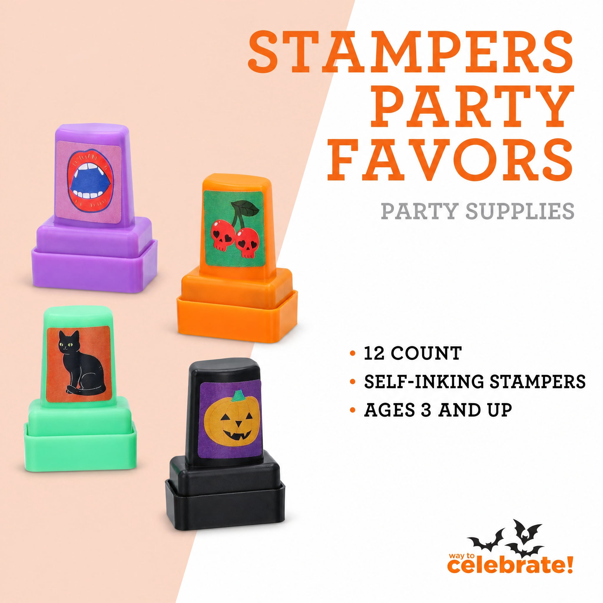 Stampers Party Favors, Multicolor, 12 Count, Halloween by Way To Celebrate