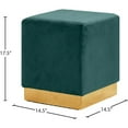 thumbnail image 3 of Meridian Furniture Jax Contemporary Velvet Ottoman/Stool in Green, 3 of 4