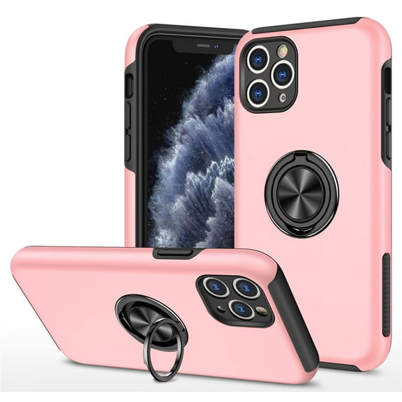 SZMLOGB Phone Case for iphone 11Pro(5.8") with Ring Holder Shock Resistant Scratch Resistant PC Silicone Heavy Duty Protective Case-red