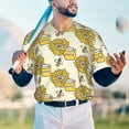 thumbnail image 4 of Fotbe Cartoon Honey Pot Bee Sunflower Baseball Jersey Shirt for Men and Women, Casual Short Sleeves Button Down T-Shirt-Large, 4 of 9