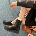 thumbnail image 4 of Dakaela Women's Chelsea Boots Fashion Lug Sole Ankle Booties Chunky Heel Slip on Elastic Dress Shoes, 4 of 8