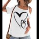 thumbnail image 2 of Camiseta de Mujer con Cuello Asimétrico, Corte y Estampado Gráfico, Corta. XXXL, 2 of 9
