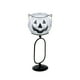 thumbnail image 2 of Candelabro de cristal con forma de calabaza y cara sonriente brillante, ideal para Halloween, para mesa, chimenea, repisa, ventana, decoración festiva de otoño., 2 of 6