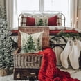 thumbnail image 4 of Christmas Pillow Covers 18x18 inch Set of 2 Watercolor Blue Green Christmas Tree Decorative White Throw Pillow Covers Winter Famliy Decoration for Home Couch 31C, 4 of 6
