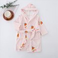 thumbnail image 2 of TOWED22 Boys Girls Robe Kids Flannel Hooded Bathrobe Sleepwear Pajamas Toddler Soft Plush Robes Baby Gifts(Pink,2-3 Y), 2 of 6