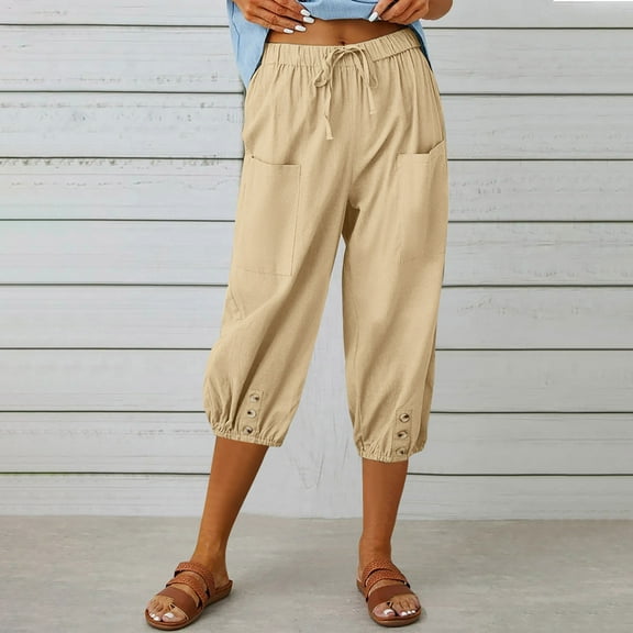 SIYUDAN Women Pants Women Casual Pants Khaki Adult Trousers For Women Loose Pants For Women Wide Legged Pants Summer Clothes For Women