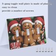 thumbnail image 4 of Dailycode Light Switch Plate Covers 3 Gang Wall Plate Plastics Outlet Covers for Kitchen Home Office Decor Christmas Candy Gingerbread Men, 4 of 8