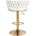 thumbnail image 2 of Modern Home Luxe Soho Contemporary Adjustable Barstool/Bar Chair with 360° Rotation (White/Gold, 1), 2 of 7