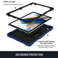 thumbnail image 4 of ELEHOLD for Samsung Tab A8 10.5" 2022 SM-X200/X205/X207, Heavy Duty Shockproof Rugged Handle Shoulder Strap Rotating Kickstand Cover, darkblue, 4 of 6