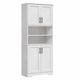 thumbnail image 1 of 1 Mdf, Glass 4-Door 2-Compartment Storage Cabinet, 1 of 9