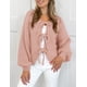 thumbnail image 3 of Suéter PRETTYGARDEN con Lazo Frontal, Tejido Grueso, Rosa, Talle XL, 3 of 8
