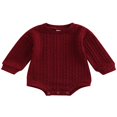 thumbnail image 1 of Barboteuse pour Bébé Manches Longues Justaucorps Tricoté Automne Hiver Hauts Chauds, 1 of 6
