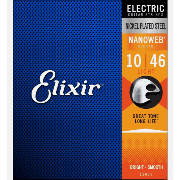 Elixir Strings 12052 Nanoweb Electric Guitar Strings - .010-.046 Light 6 Pack