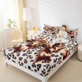 thumbnail image 4 of Feelyou Bling Fashion Bow-tie Twin Sheet Sets, Brown Cheetah Print Bedding, 3 Pieces, 4 of 7