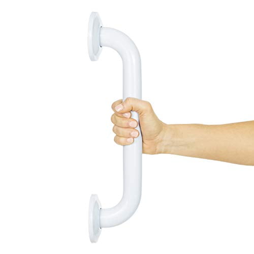 Vive Metal Grab Bar (12 Inch) - Balance Handrail Shower Assist - Bathroom, Bathtub Mounted Safety Hand Support Rail - Stainless Steel Wall Mount for Handicap, Bath Handle, Elderly, Disabled
