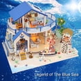 thumbnail image 4 of Casa de muñecas Casa de muñecas en miniatura DIY Kit de casa de muñecas de madera con muebles con luz LED Legend of Blue Sea TOMSHOO Casa de muñecas, 4 of 7