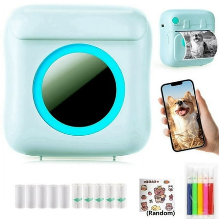 

Mini Printer for Phone Wireless Thermal Printer Photo Printer Blue