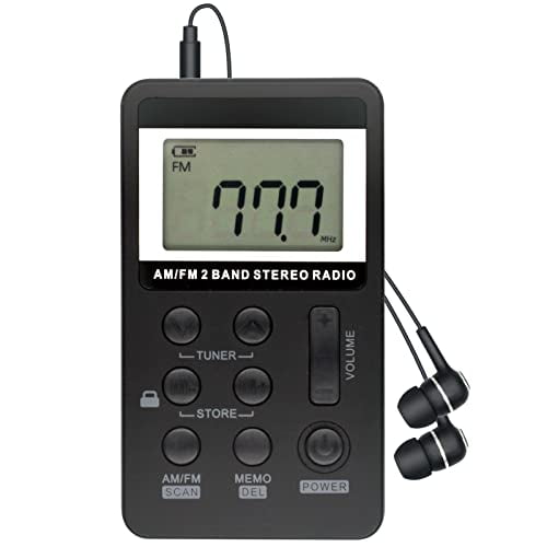 Robot Pocket AM FM Radio,Personal Portable Digital Tuning Walkman With Best Reception,Stereo Earphone,Rechargeable Battery,Lock Screen for Walk/Jogging/Gym/Camping