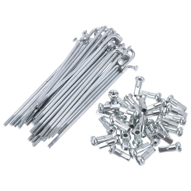 Juego de radios de bicicleta Unique Bargains, 1 set de 13G, 45 radios de acero galvanizado tono plateado - 76mm