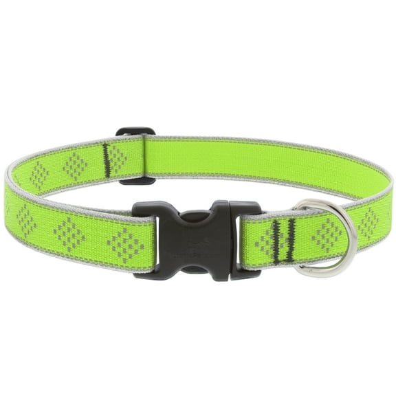 HL 1in Green Diamond 12-20 Adj Dog Collar