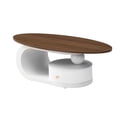 thumbnail image 6 of NEW Luxury Nesting Coffee Table Set of 2, Tables with Storage for Living Room, Oval and Round Table Set, White Center Table, Cocktail Table, Side Table, Large 47.24'', Small 19.69'', 6 of 10