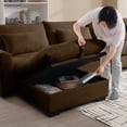 thumbnail image 6 of Oversized 157" Modular Sectional Sofa, Convertible U-Shaped Couch with Storage Ottomans, 4 Seater Corduroy Sectional Sofa with 25.2in Deep Seat, 1100LBS for Huge Person, Brown, 6 of 9