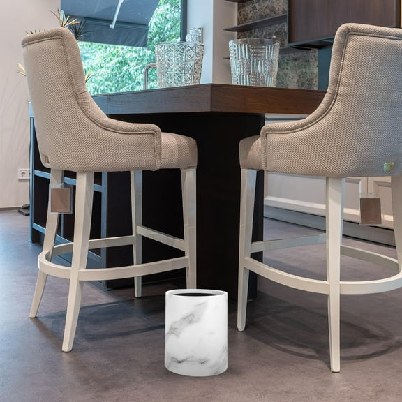 HEMOTON White Double Layer Trash Can with Modern Style for Home Use 7.5 Gallons