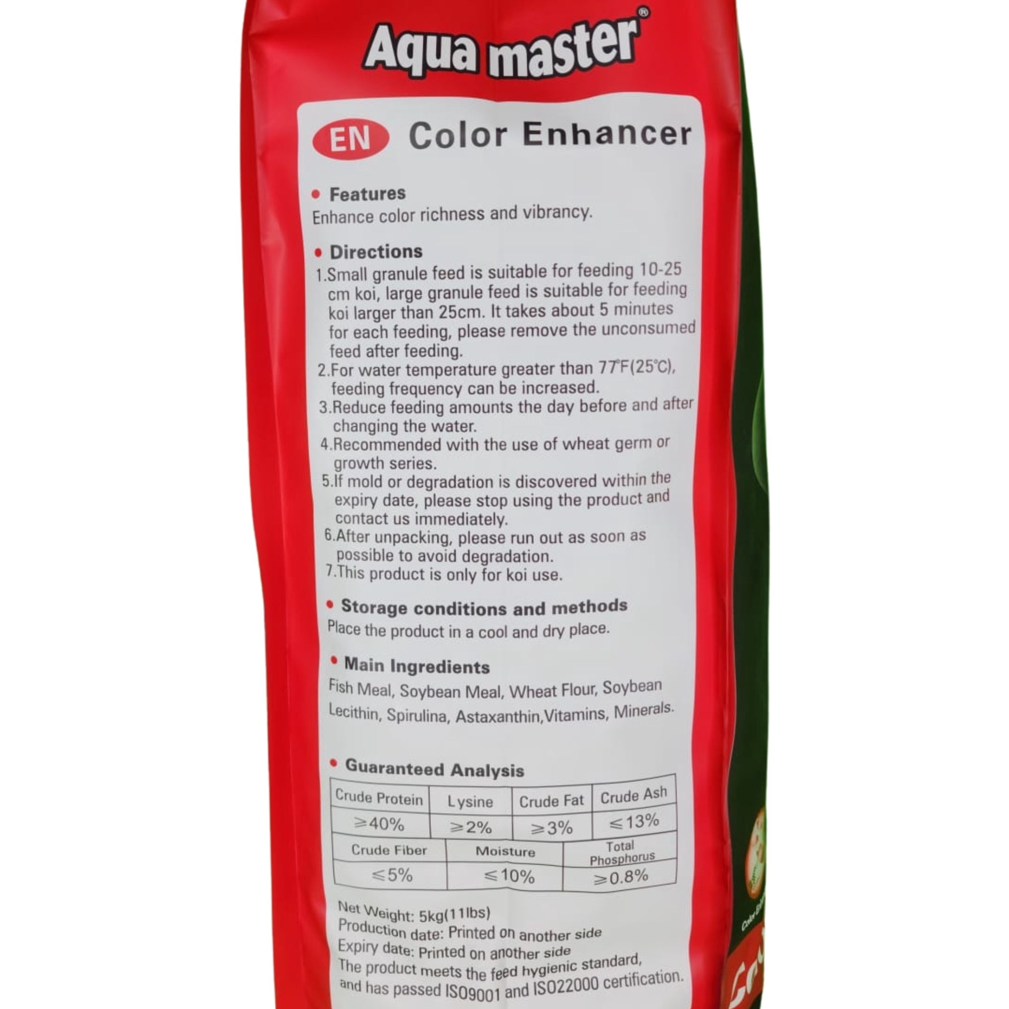 Aqua Master Color Enhancer Koi Food (5 KG) - Large Pellets
