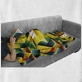 thumbnail image 6 of Modern Art Soft Flannel Fleece Throw Blanket, Trippy Dimensional Geometric and Triangles Abstract Futuristic Design, Cozy Plush for Indoor and Outdoor Use, 70" x 90", Yellow Dark Green, by Ambesonne, 6 of 6