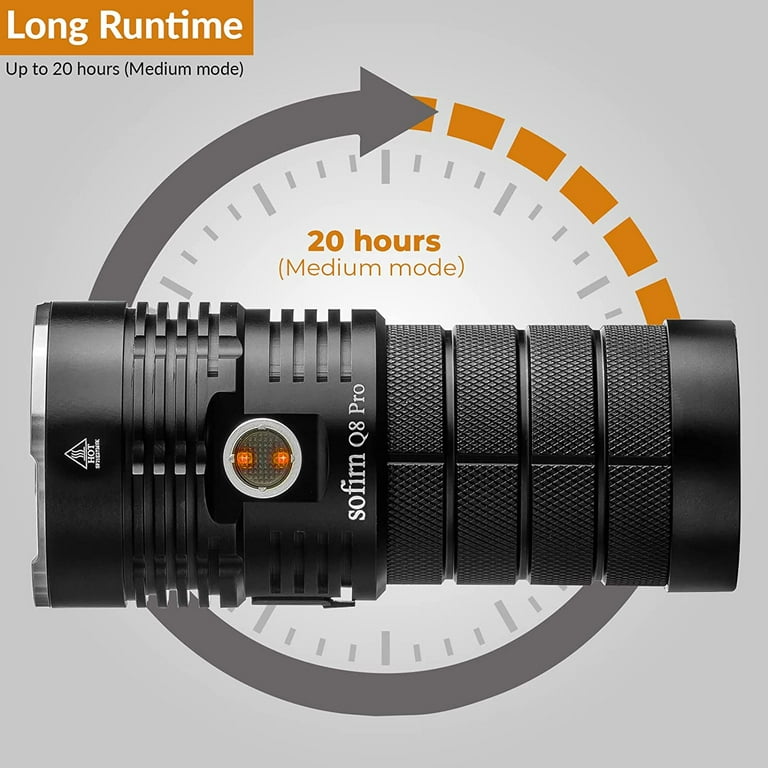 Sofirn Q8 Pro Rechargeable Flashlight 11000 Lumen, Super Bright Soda Can  Light with 4 x CREE XHP50.2 LEDs, Power Bank Function, for Camping, Hiking,  Fishing (Q8 pro-6500K) 
