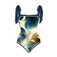 thumbnail image 4 of Trajes de baño Amzcrzy Tankini para mujer bikini sexy de una pieza para mujer traje de baño con cordones estampado del Día de la falda larga conjuntos de dos piezas traje de baño morado XL, 4 of 4