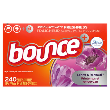 Bounce with Febreze Scent Spring & Renewal Fabric Softener Dryer Sheets, 240